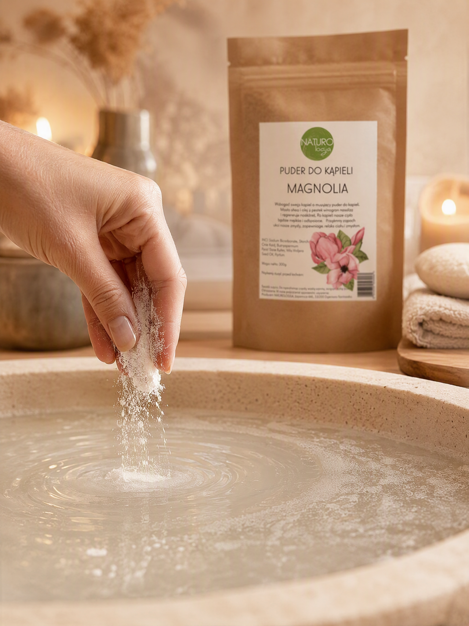 Puder do kąpieli Magnolia — masło shea, 300 g